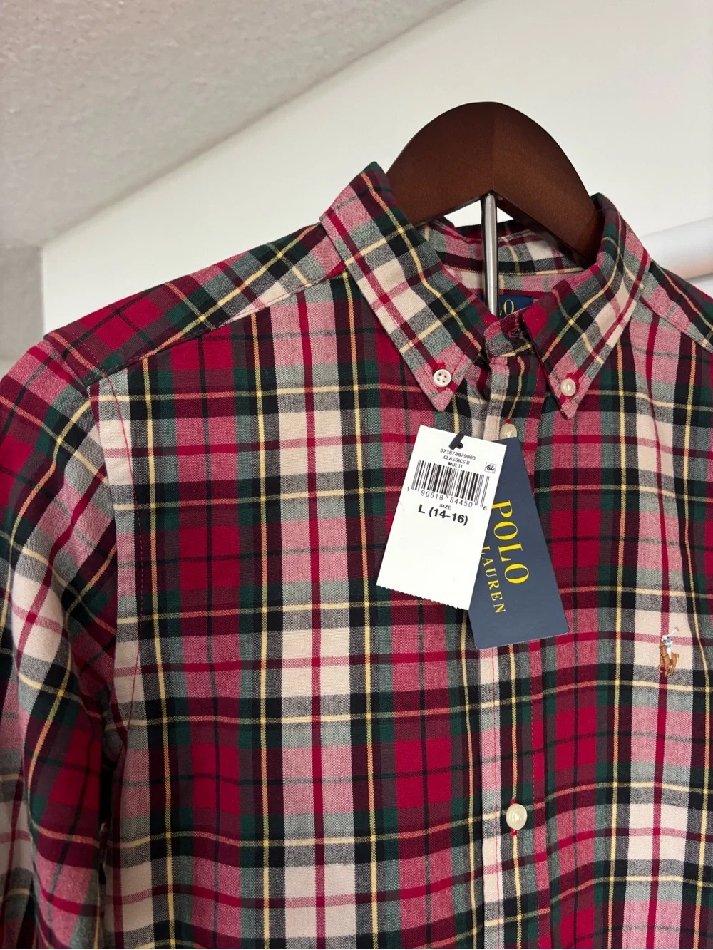 NWT Polo Ralph Lauren Boys  Button Down Shirt L 14 16 School Flannel